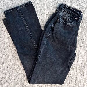 We The Free Xena Jeans Size 25 Black Wash Straight Leg High Rise Free People